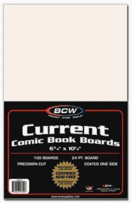 BCW NA Current Comic Book Backing Boards, 200 Count, White