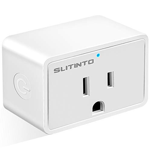 WiFi Smart Plug Works with Alexa Echo/Google Home/IFTTT, slitinto Mini Smart Socket WiFi Outlet with Energy Monitoring and Timer Function, No Hub Required, Remote Control from Anywhere 16A - 1 Pack