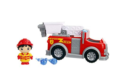 Jada Toys Ryan's World Fire Truck with Ryan Figure, 6" Feature Vehicle Red