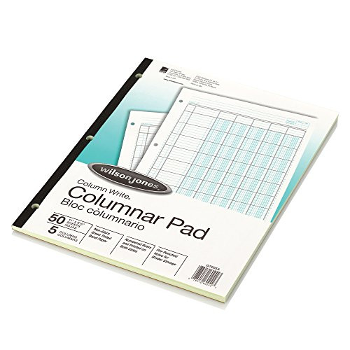 Wilson Jones Columnar Pad, ColumnWrite, 8-1/2" x 11", 5 Columns, 50 Sheets per Pad (WG7205A)