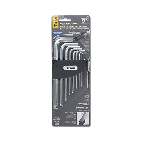 Titan TIT12736 9 Piece Metric Detent Ball Hex Key Set