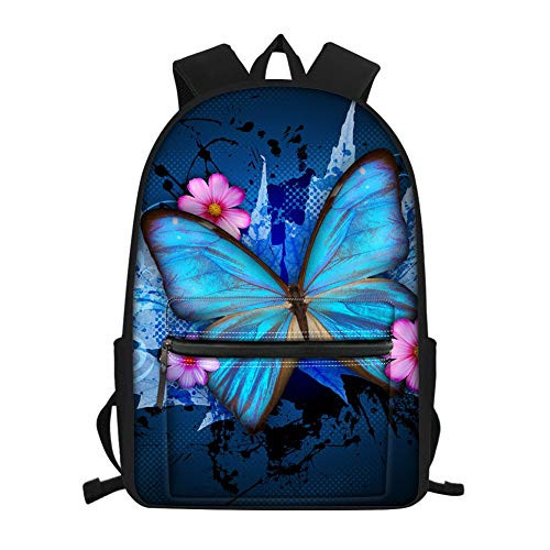 doginthehole Elementary School Bags Bookbag Waterproof Backpack For Boys Kids Butterfly Pattern Lightweight Daypacks