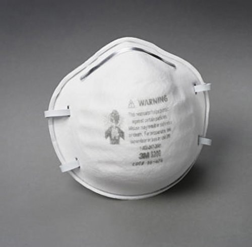 3M 8200 N95 Particle Respirator 8200 Mask - Standard - 20/ Box - White