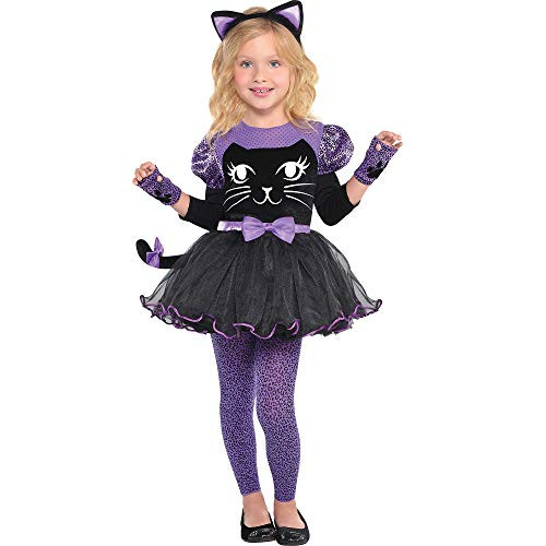 Amscan Girls Miss Meow Cat Costume - Toddler (3-4), Multicolor