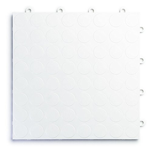 RaceDeck CircleTrac, Durable Interlocking Modular Garage Flooring Tile (12 Pack), White