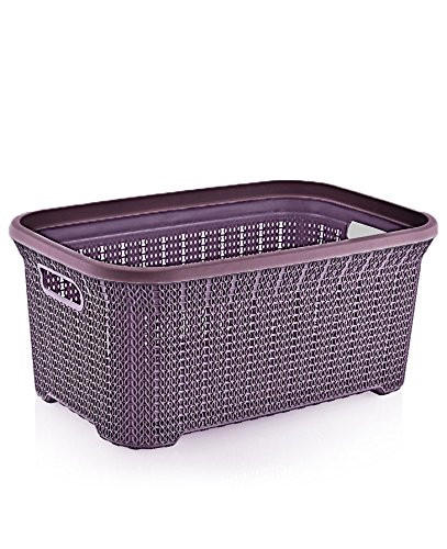 Superio Knit Style Laundry Basket, 1.15 Bushel (Purple)