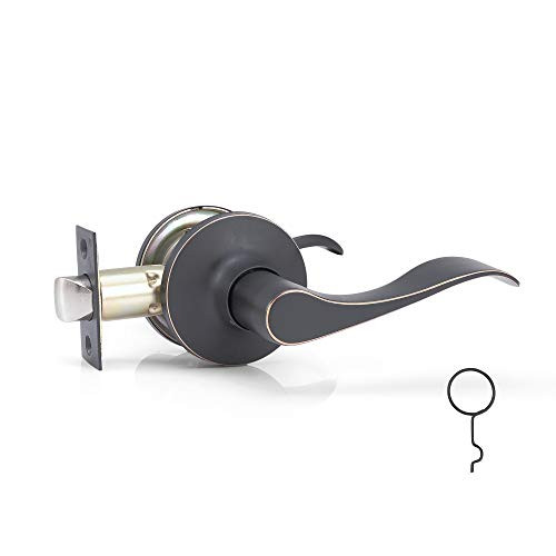 Dependable Direct Wave Door Handle Lever Set - Passage for Hallway, Closet - Oil Rubbed Bronze