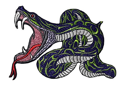 Snake Large Python Crazy beautiful patch iron on sew on applique (Large, Pattern 13)