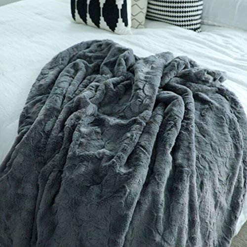 GRACED SOFT LUXURIES Softest Warm Elegant Cozy Faux Fur Home Throw Blanket (Solid Gray, Extra Large 60" x 80") GRACED SOFT LUXURIES Softest Warm Elegant Cozy Faux Fur Home Throw Blanket (Solid Gray, Extra Large 60" x 80")