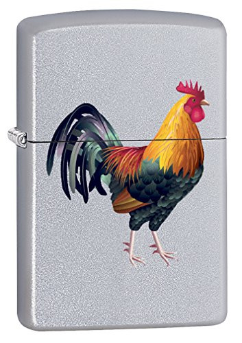 Zippo Lighter: Rooster - Satin Chrome 75537