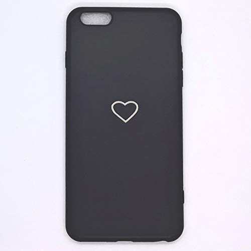 Apple iPhone 8 Plus Case, iPhone 7 Plus Cover Luxury Metallic Cute Sweet Heart Slim Rubber Gel TPU Soft Phone Case Back Cover for iPhone 8/7 Plus 5.5" (Black, for iPhone 8/7 Plus 5.5")