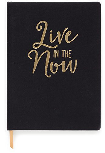 DesignWorks Ink Cloth Bound Personal Journal, Black - Live in the Now