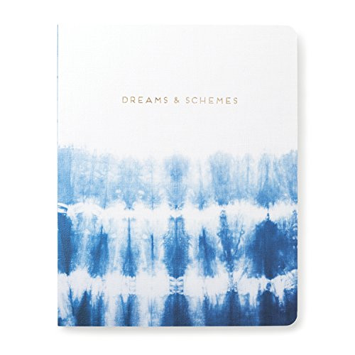 DesignWorks Ink Exposed Spine Flexible Perpetual Planner, Indigo Shibori- Dreams & Schemes