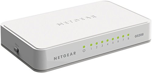 NETGEAR 8-Port Gigabit Ethernet Unmanaged Switch, Desktop, Internet Splitter, Fanless, Plug-and-Play (GS208)