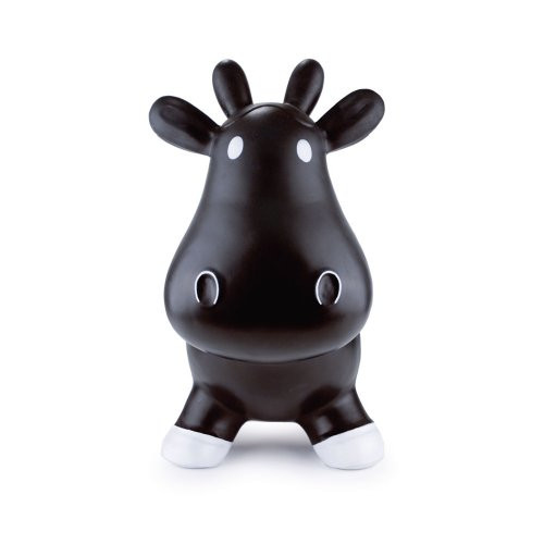Trumpette Howdy Bouncy Rubber Cow, Black