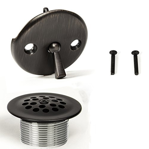 PF WaterWorks PF0972-ORB Trip Bath Tub Drain Trim Kit (Bathtub Strainer, Cover & Trip Lever Waste & Overflow Face Plate) -Coarse 11.5 Threads Per Inch, Oil Rubbed Bronze