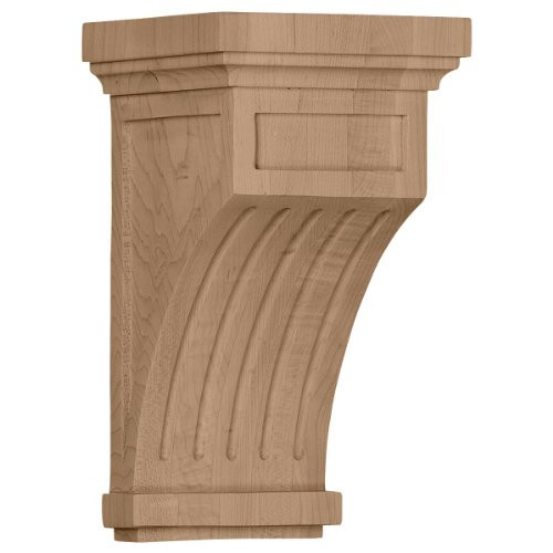Ekena Millwork COR05X05X10FLRO 5 1/2-Inch W x 5 1/2-Inch D x 10-Inch H Fluted Corbel, Red Oak