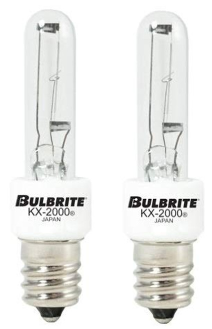 Bulbrite KX40/E12 40W KX-2000 Krypton/Xenon T3 Clear Bulb, Candelabra Base (Clear 2 Pack)