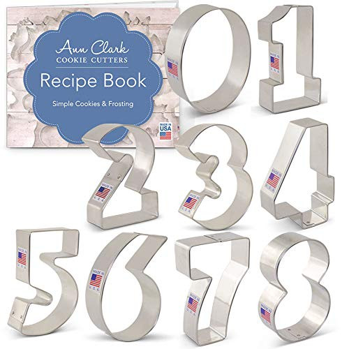 Ann Clark Cookie Cutters 9-Piece Numbers Cookie Cutter Set with Recipe Booklet Ann Clark Cookie Cutters 9-Piece Numbers Cookie Cutter Set with Recipe Booklet