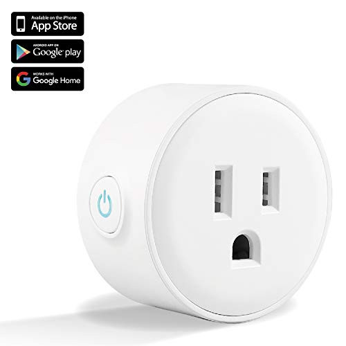 TNP Smart Plug Mini Wifi Outlet - Remote Control Smart Socket Wireless Compatible with Alexa Echo Google Home, No Hub Required, Indoor/Outdoor Timer Switch Socket Android, IOS (White) - 1 Pack