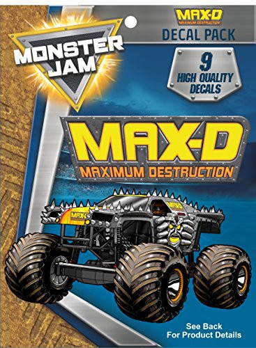 Monster Jam Max-D Trucks Decal Pack for MacBook, Laptop, Vehicle - Includes 9 Stickers 