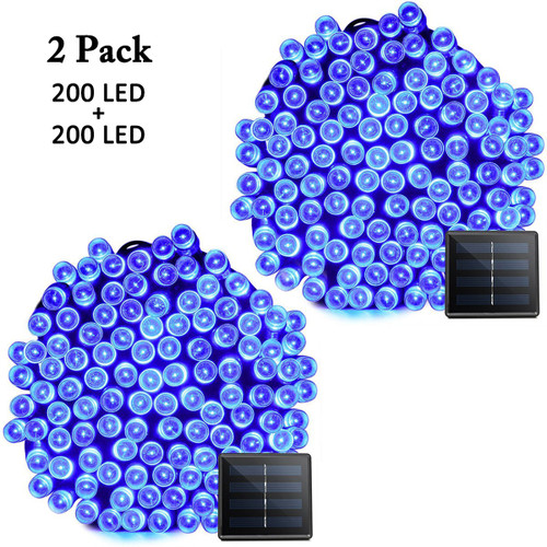 Vmanoo Solar Christmas Lights, 72ft 22m 200 LED 8 Modes Solar String Lights for Outdoor, Indoor, Gardens, Homes, Party, Wedding, Xmas Tree Decorations, Waterproof (Blue)