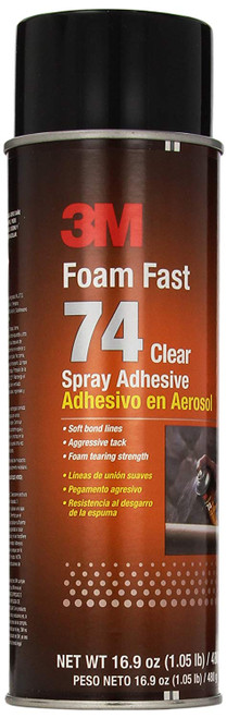 3M Foam Fast 74 Spray Adhesive Clear, (Net Fill: 16.9 fl Ounce)(Pack of 1)