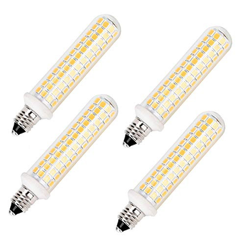 E11 Led Bulbs,100W 120W Halogen Bulb Equivalent,Dimmable,10W,1100LM,JD T4 e11 Mini Candelabra Base,AC110V/130V,E11 Led Warm White 3000k(4 Packs)