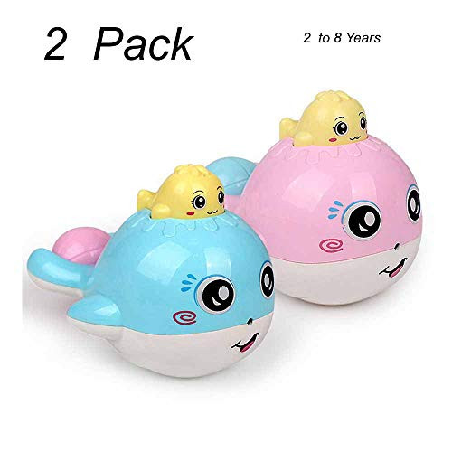 USCF Baby Bath Toys,Bath Squirter Toys Cute Squirt Whale Floating Water Bathtub Toys for Toddlers Infants Children Boys and Girls(2pack)