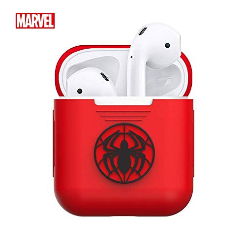 AirPods Case Marvel Avengers Airpods Case Protective Silicone Case Cover and Skin for Apple Airpods Charging Case Compatible with Apple AirPods 1 & 2, Marvel AirPod Case (Red-Spiderman)