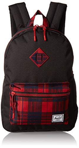 Herschel Heritage Youth Kid's Backpack, Black/Winter Plaid, One Size