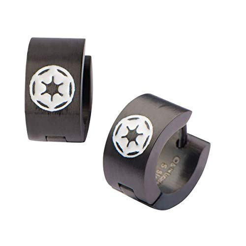 Star Wars Imperial Cog Logo Black Huggie Earrings