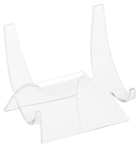 Plymor Clear Acrylic Double-Scoop Display Easel, 3.5" H x 3.875" W x 3.125" D