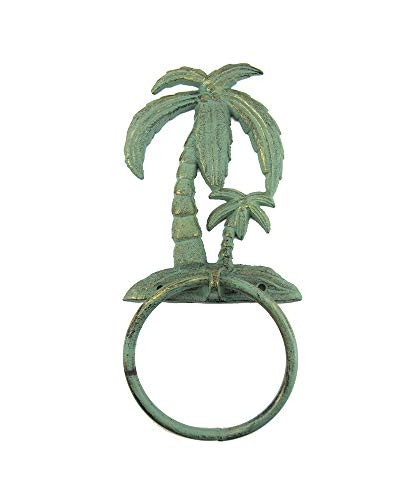 The Bridge Collection Decorative Cast Iron Towel Ring (Palm Trees)