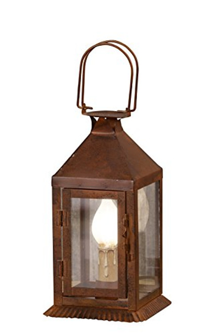 Your Heart's Delight Your 5" x 9.5" x 5" Vintage Rusty Lantern Style Electric Lamp Your Heart's Delight Your 5" x 9.5" x 5" Vintage Rusty Lantern Style Electric Lamp
