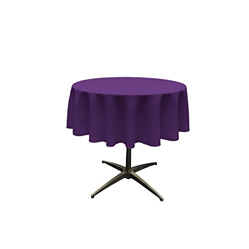 LA Linen Polyester Poplin Tablecloth 51-Inch Round, Purple