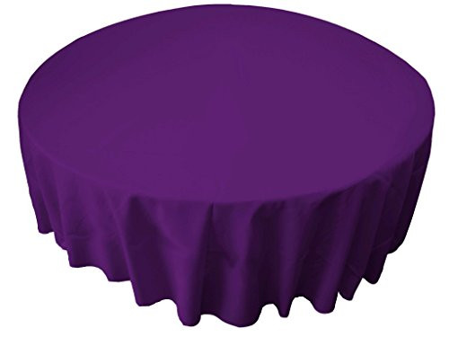 LA Linen Tablcloth Polyester Poplin Tablecloth 72-Inch Round, Purple