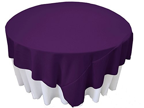 LA Linen Tablcloth Polyester Poplin Square Tablecloth, 90-Inch, Purple