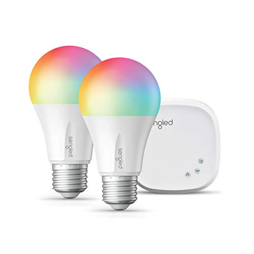 Sengled Smart LED Multicolor A19 Starter Kit, 60W Equivalent, 2 Light Bulbs & Hub, RGBW Color and Tunable White 2000-6500K, Works with Alexa & Google Assistant