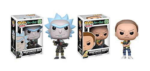 Funko POP Animation Rick and Morty Show: Weaponized Rick and Weaponized Morty Toy Action Figures - 2 Piece BUNDLE