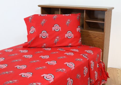 College Covers Ohio State Buckeyes Printed Sheet Set - Twin X-Large - Solid
