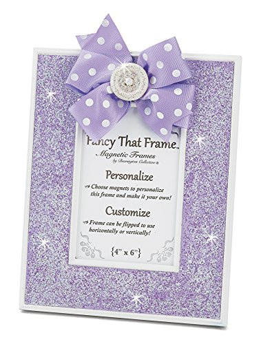 Bearington Fancy That Frame, Purple Glitter Magnetic Photo Frame 4" x 6"