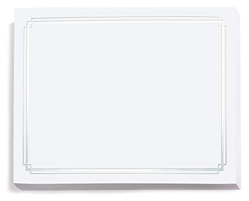 White with Pearlized Foil Border Certificates, 8.5 x 11, 50 Count