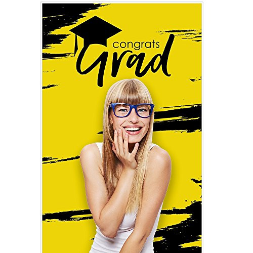 Big Dot of Happiness Yellow Grad - Best is Yet to Come - Yellow Graduation Party Photo Booth Backdrops - 36 x 60 inches