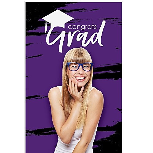 Big Dot of Happiness Purple Grad - Best is Yet to Come - Purple Graduation Party Photo Booth Backdrops - 36 x 60 inches