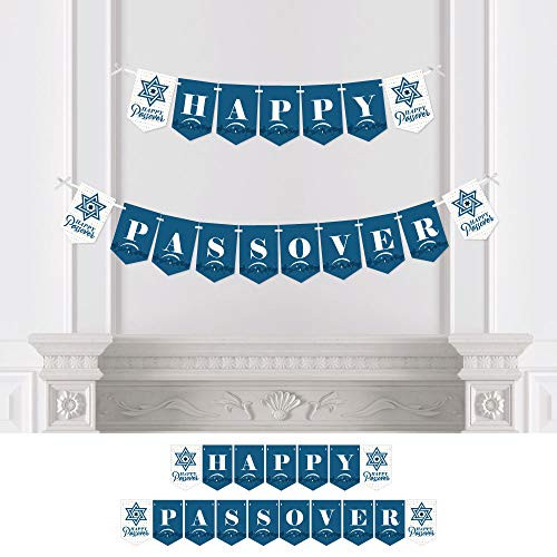 Big Dot of Happiness Happy Passover - Pesach Jewish Holiday Party Bunting Banner - Party Decorations - Happy Passover