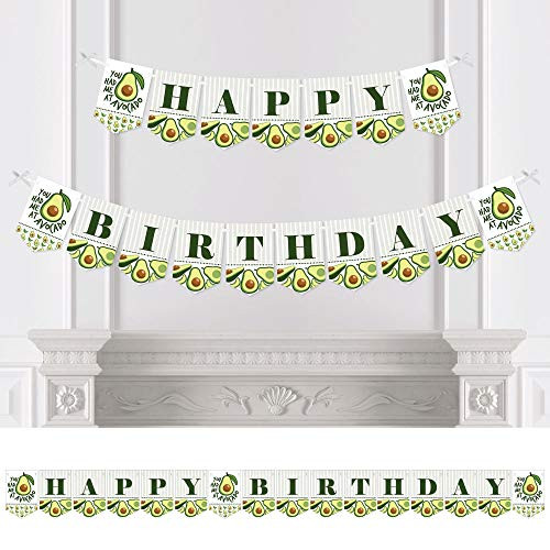 Big Dot of Happiness Hello Avocado - Birthday Party Bunting Banner - Birthday Party Decorations - Happy Birthday