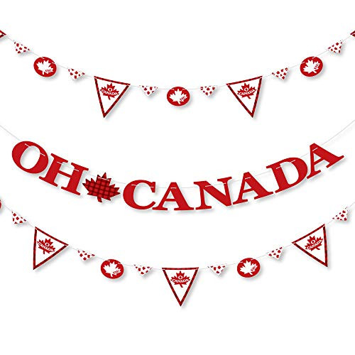 Big Dot of Happiness Canada Day - Canadian Party Letter Banner Decoration - 36 Banner Cutouts and Oh Canada Banner Letters