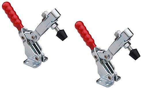 POWERTEC 20335 Quick Release Toggle Clamp (Vertical) w Rubber Pressure Tip  Hold Down Hand Tool 500 lb Holding Capacity, 12130-2PK