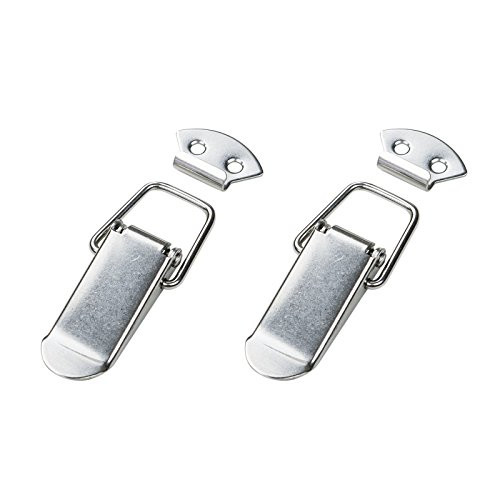 POWERTEC 21101 Stainless Steel Spring Loaded Chest Latch with Catch Plate, 5-Inch, 2-Pack